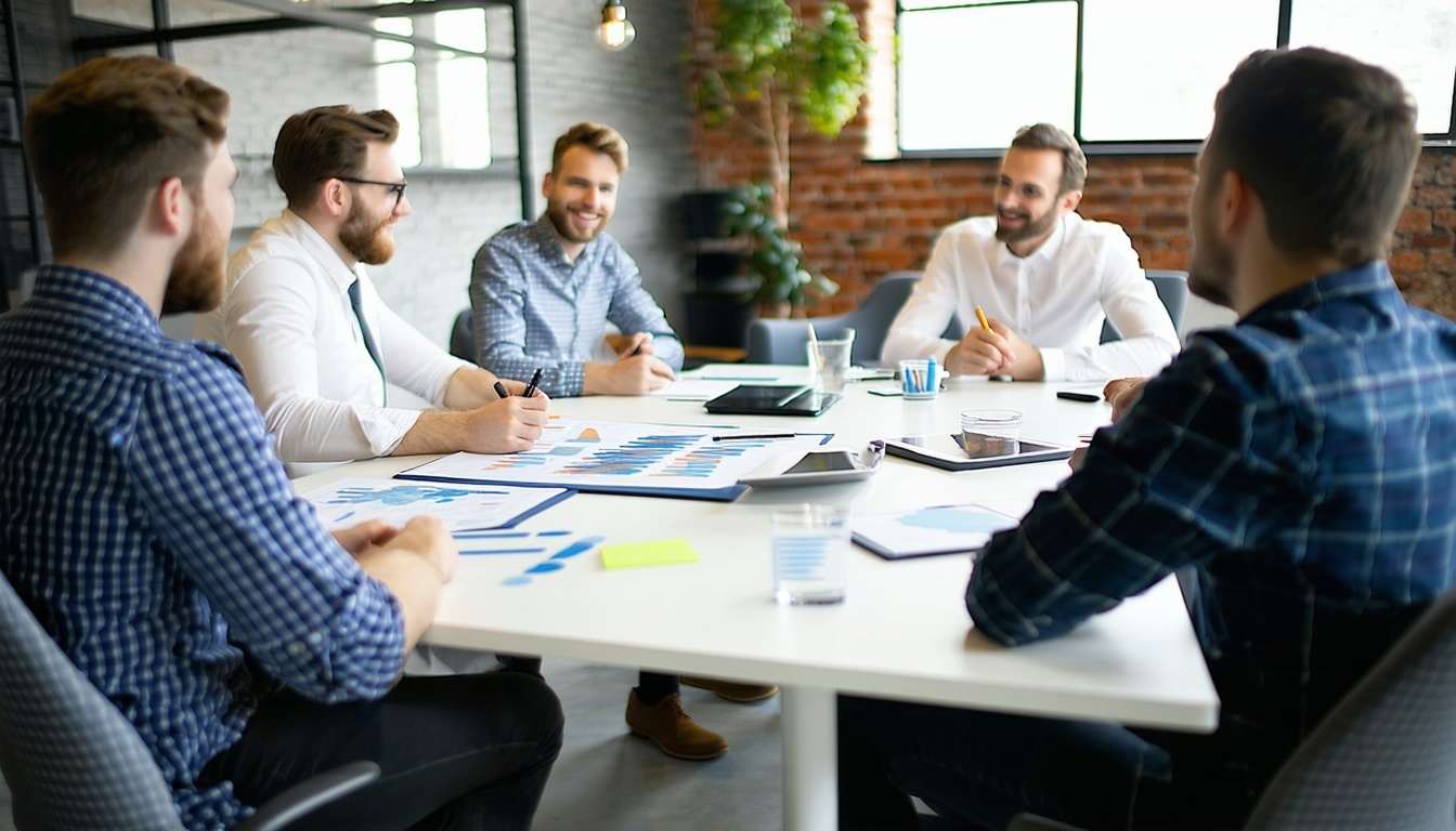 Strategic marketing planning session with B2B clients